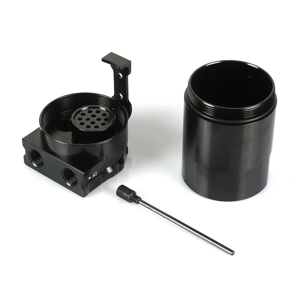 R-EP Universal Aluminum Oil Catch Can Oil Filter Fuel Tank Round Reservoir Oil Drainer XH-JT052