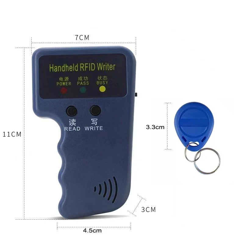 Mini leitor de cartão rfid portátil 125khz, copiador, duplicador, programador, cópia de cartão de identificação em4305 t5577, cada etiqueta gravável