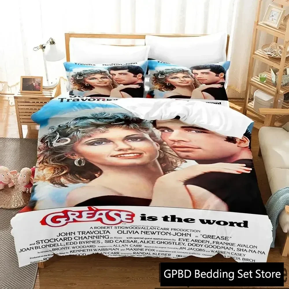 3D Print Grease Bedding Set Boys Girls Twin Queen King Size Duvet Cover Pillowcase Bed boys Adult Home Textileextile