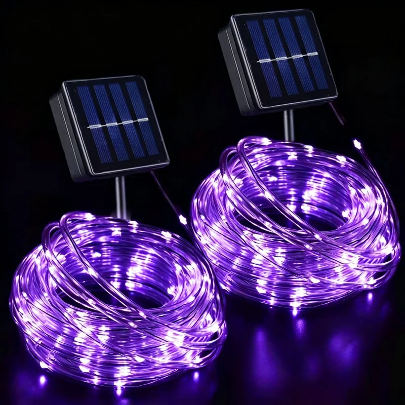 

20/50/100LED Solar Tube Rope String Lights Outdoor Garden Lamp Christmas Garland Fairy Lights for Holiday Wedding Decoration