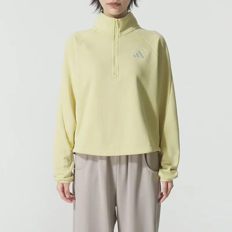 Adidas Longline Oversized Crew Pullover Extended Hem Layer Matching Travel Daily SweatshirtKC0081 1PCS