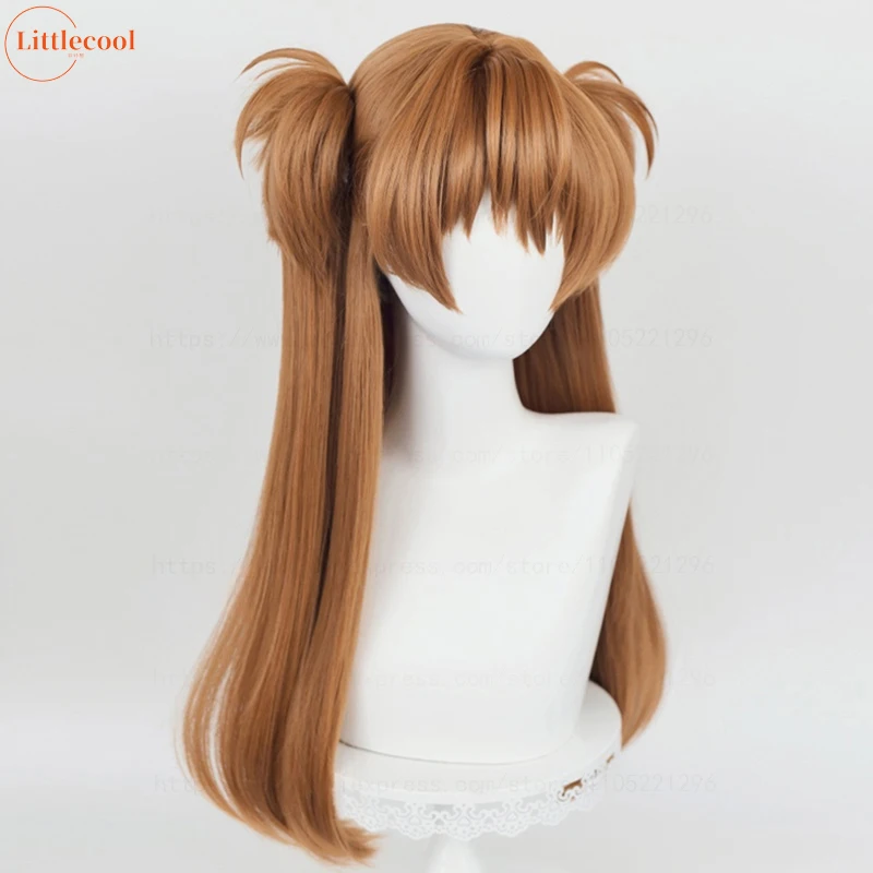 High Quality EVA Asuka Langley Soryu Cosplay Wig 68cm Orange Brown Heat Resistant Hair With Detachable Ponytails Anime Wigs view 3