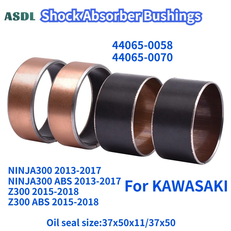 

37mm Front Fork Bushings External Guide Rails for KAWASAKI NINJA300 2013-2017 Z300 2015-2018 NINJA 300 44065-0058 Up Down Pair