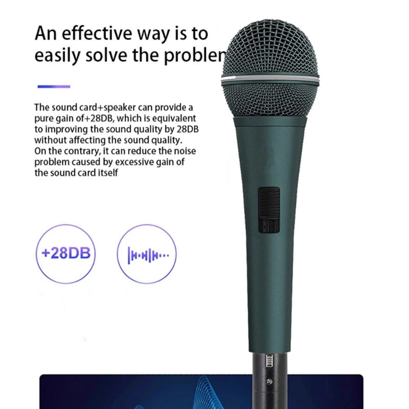 Amplificador microfone dinâmico profissional 48v, pré-amplificador microfone dinâmico com som fidelidade