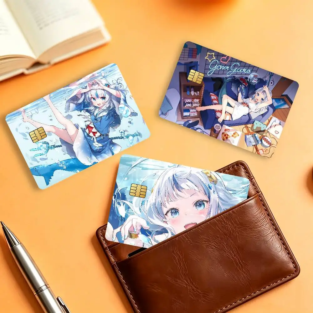 Music Gawr Gura Waterproof Card Stickers For Credit Cards Debit Cards And Transit Cards 4pcs
