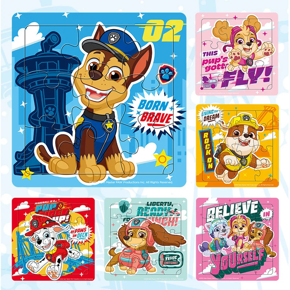 6 Styles/set Paw Patrol Jigsaw Puzzle Games Baby Early Learning Educational Toy Kids Cartoon Cute Vehicle Puzzles Children Gift