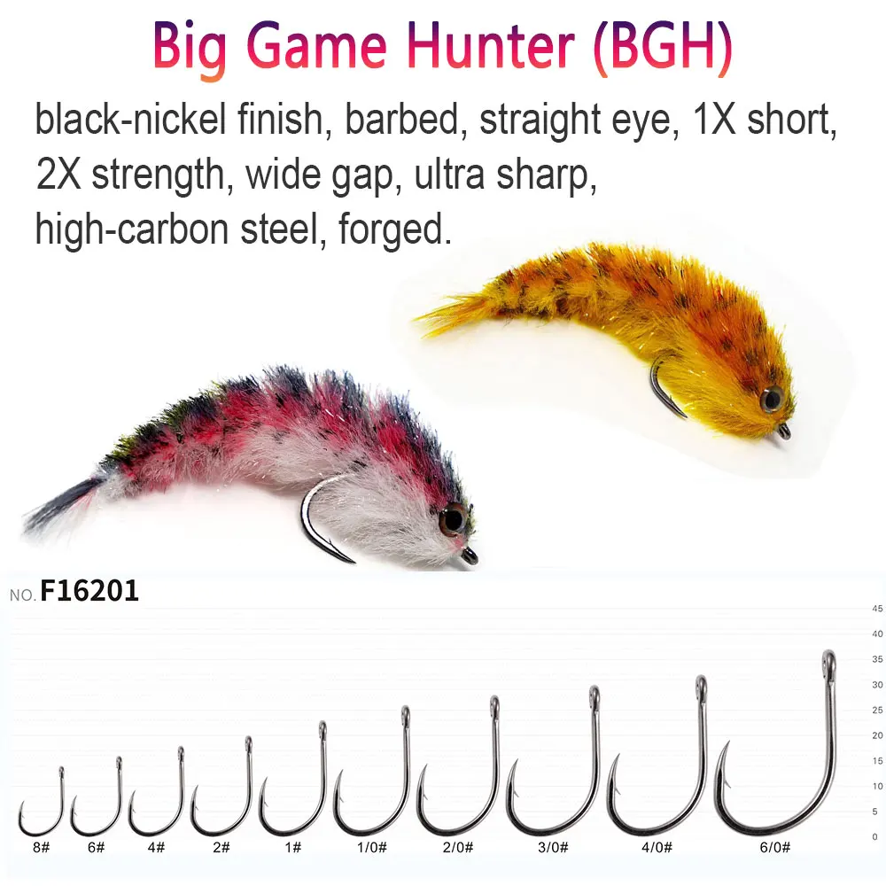 20 Stück Hochkarbon-Stahl-Fliegenbindehaken mit 2-facher Stärke und 1-fach kurzem Schaft für Game Changer Trailer Baitfish Streamer Tube Flies – Detail 5