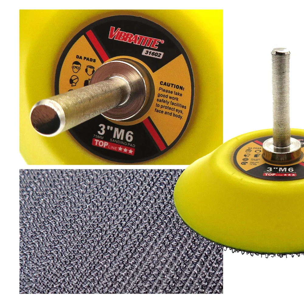 3นิ้ว (75มม.) hook And Loop Sanding Pad 6Mm Dia Shank เจาะ Backing แผ่นโรตารี่เครื่องมือสำหรับ Grinders Polishers