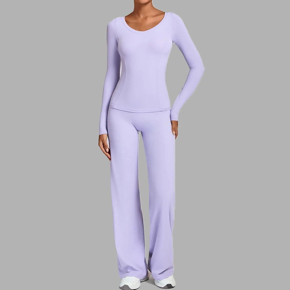 

2PCS Yoga Set Women Workout Clothes Athletic Wear Gym Legging Fitness Long Sleeve Sports Suits Female Fitness Set Sportswear