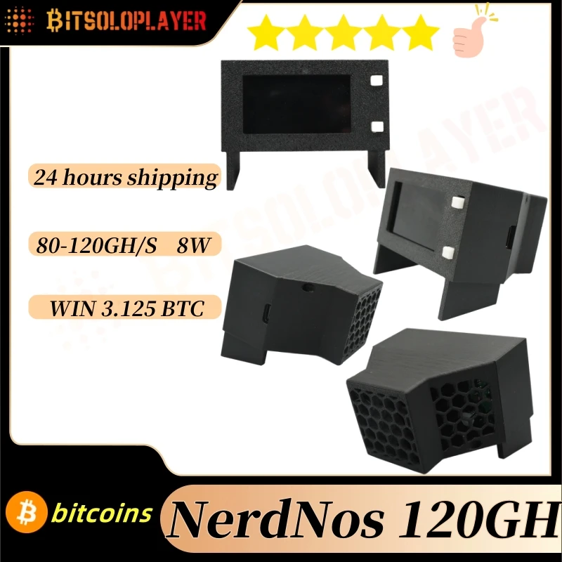 bitcoins btc miner NerdNos 80~120Gh/s Ultra-Low Power 8W Home Mining Bitcoin Miner With Power supply