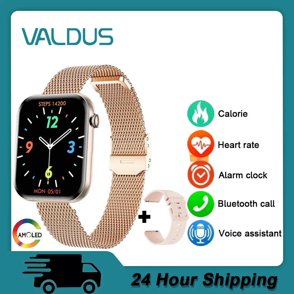 

VALDUS 2025 New VS59 Pro Smartwatch Men Women Voice Assistant Heart Rate Alarm Clock Calorie AMOLED Smartwatch For Android IOS