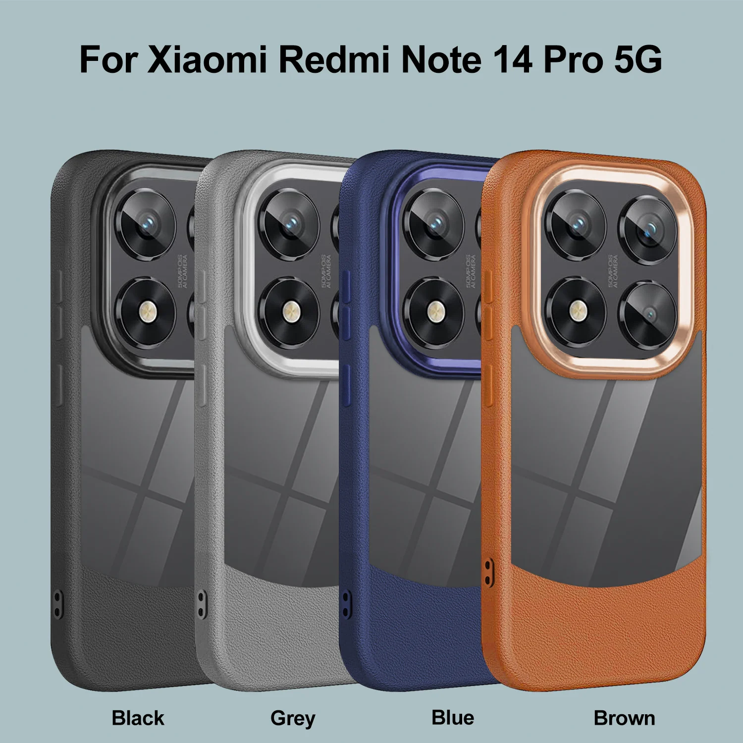 Leather Acrylic Case for Xiaomi Redmi Note 14 13 Pro Plus Pro+ Redmi 14C 13C A3 4G 5G Poco Poko C75 Silicone Hard Phone Cover
