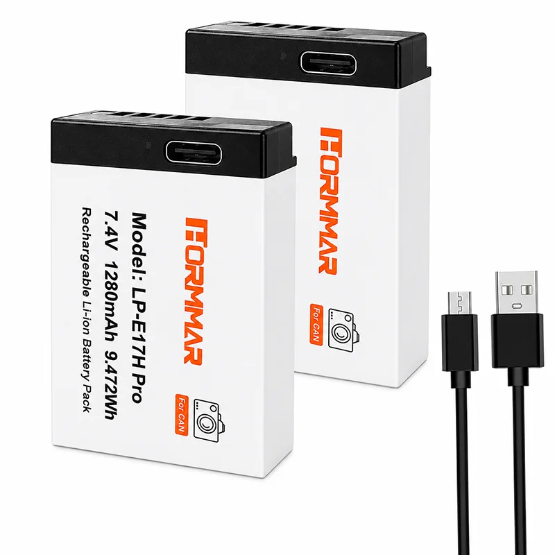 Аккумулятор LPE17 LP-E17 USB-C перезаряжаемый для Canon EOS RP R10 R8 R50 200D 250D 750D 760D 800D 850D M3 M5 M6
