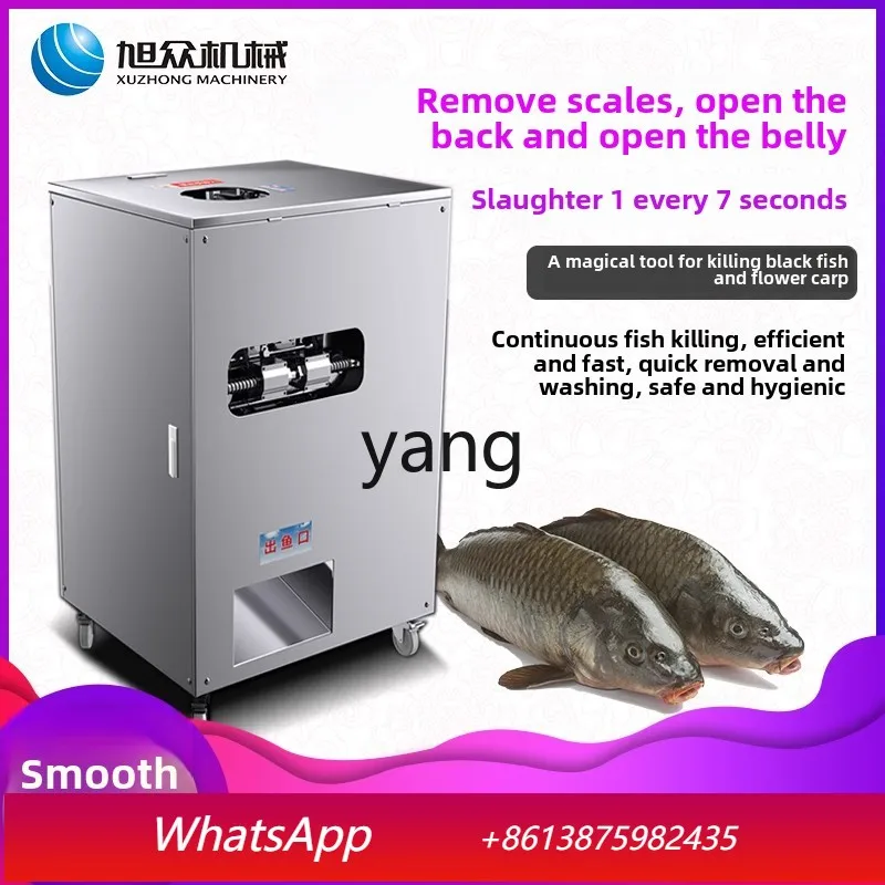 cq automatic electric fish killing machine multi-function fish scale removal small commercial open belly open back grilled fish