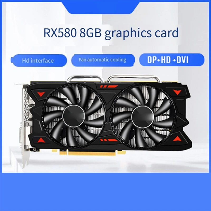 

RX580 8G Graphics Card Radiator Dual Fan Game Graphics Card 7000MHz Desktop Computer Game Graphics Card