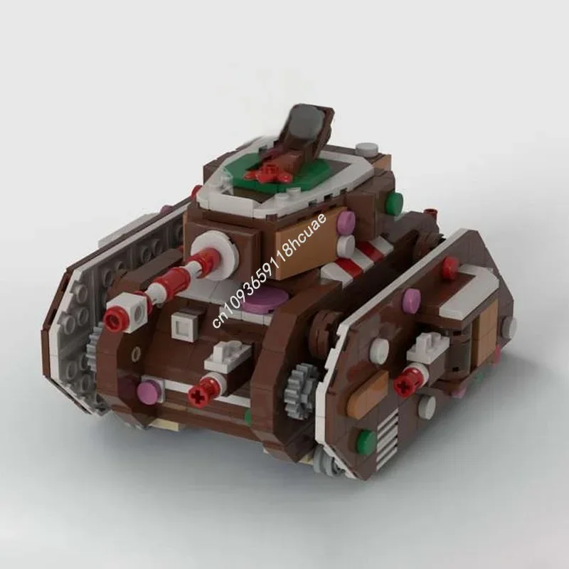 

666pcs Gingerbread Leman Russ Tank Model Building Blocks Diy Creative Education Assembly Toys For Kids Christmas Gifts