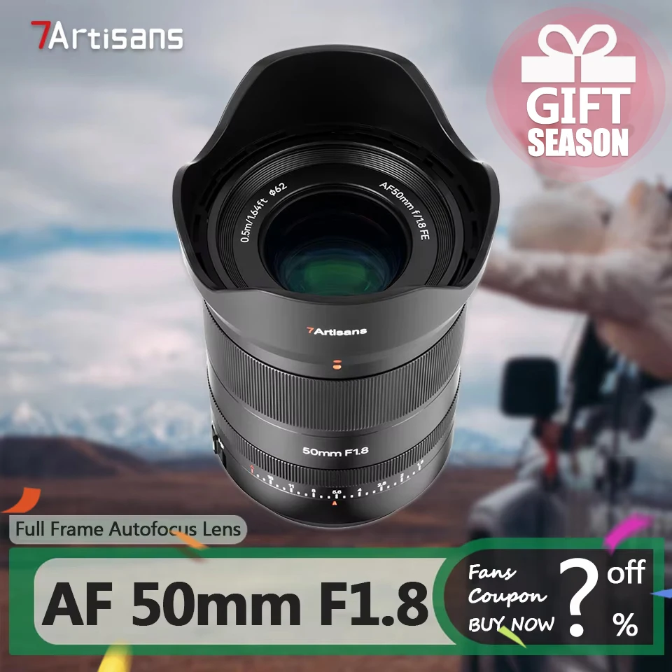 7artisans AF 50mm F1.8 Autofocus Prime Lens for Portrait Photography with Sony E Nikon Z Mount A7M3 A7M4 S3 FX3 A6000 Z6 Z8 Z9