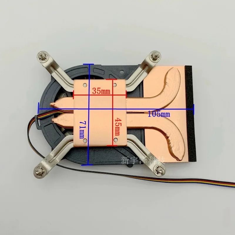 New ultra-thin copper tube all-in-one CPU radiator 1200 115X industrial computer HTPC turbine side-blowing PWM fan