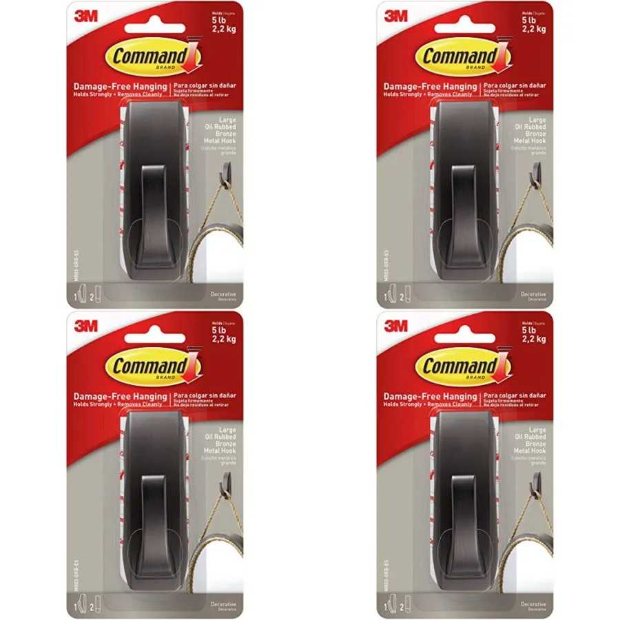 

Большой металлический крючок с современными отражениями вмещает до 5 фунтов, бронзовая отделка, натертая маслом, 1 настенный крючок с 2 клейкими полосками для дам