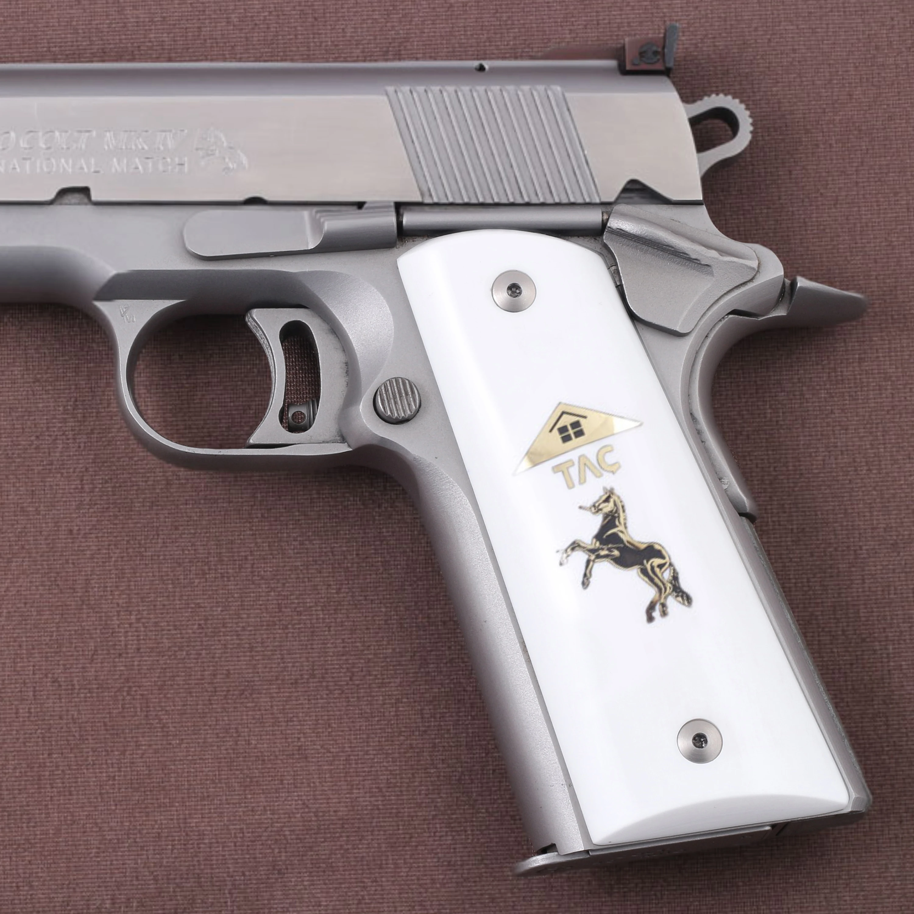 KSD Brand Colt 1911 FIT Model Compatible White Acrylic Grips