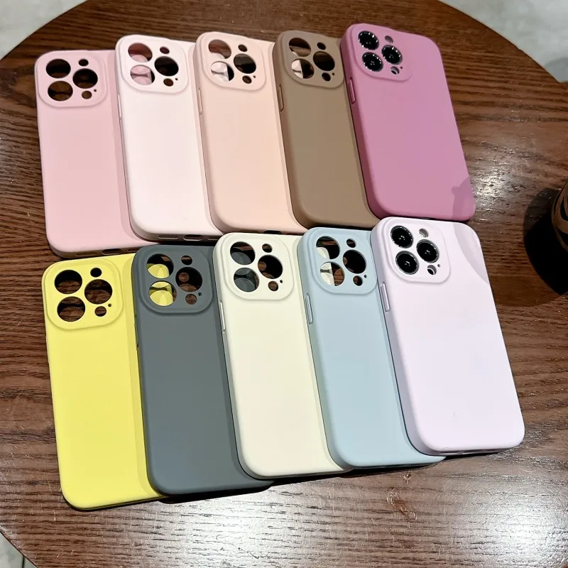 

Liquid Silicone Plus Velvet Hard Shell, Lens Film, All-Inclusive Mobile Phone Case, Suitable for Apple 15Pro Max, 14Plus