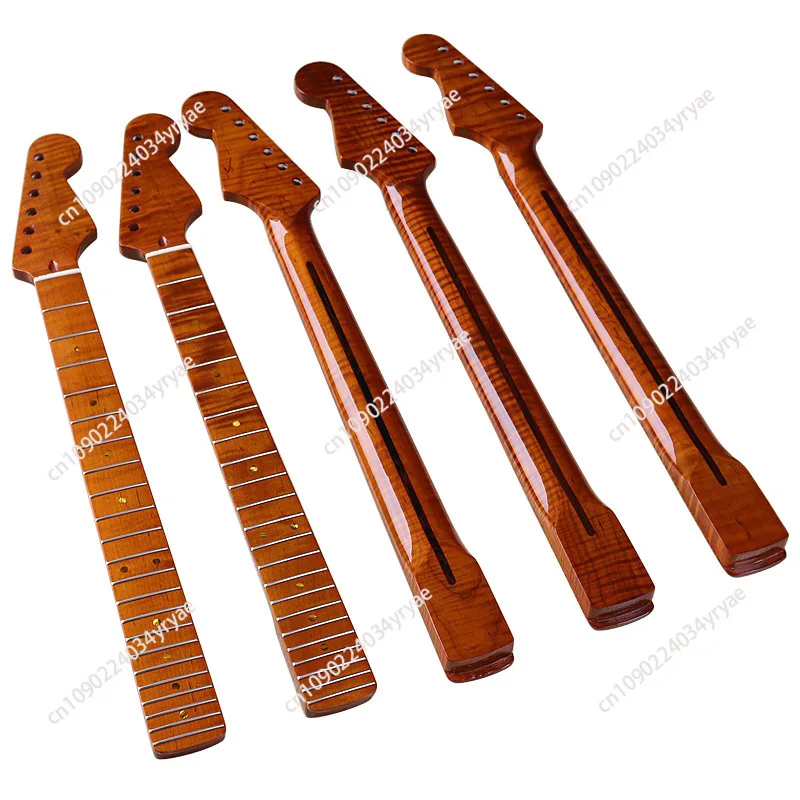 ST6 string 22 fret tiger pattern baked maple bright 5.6 wide guitar neck assembly DIY electric guitar accessories