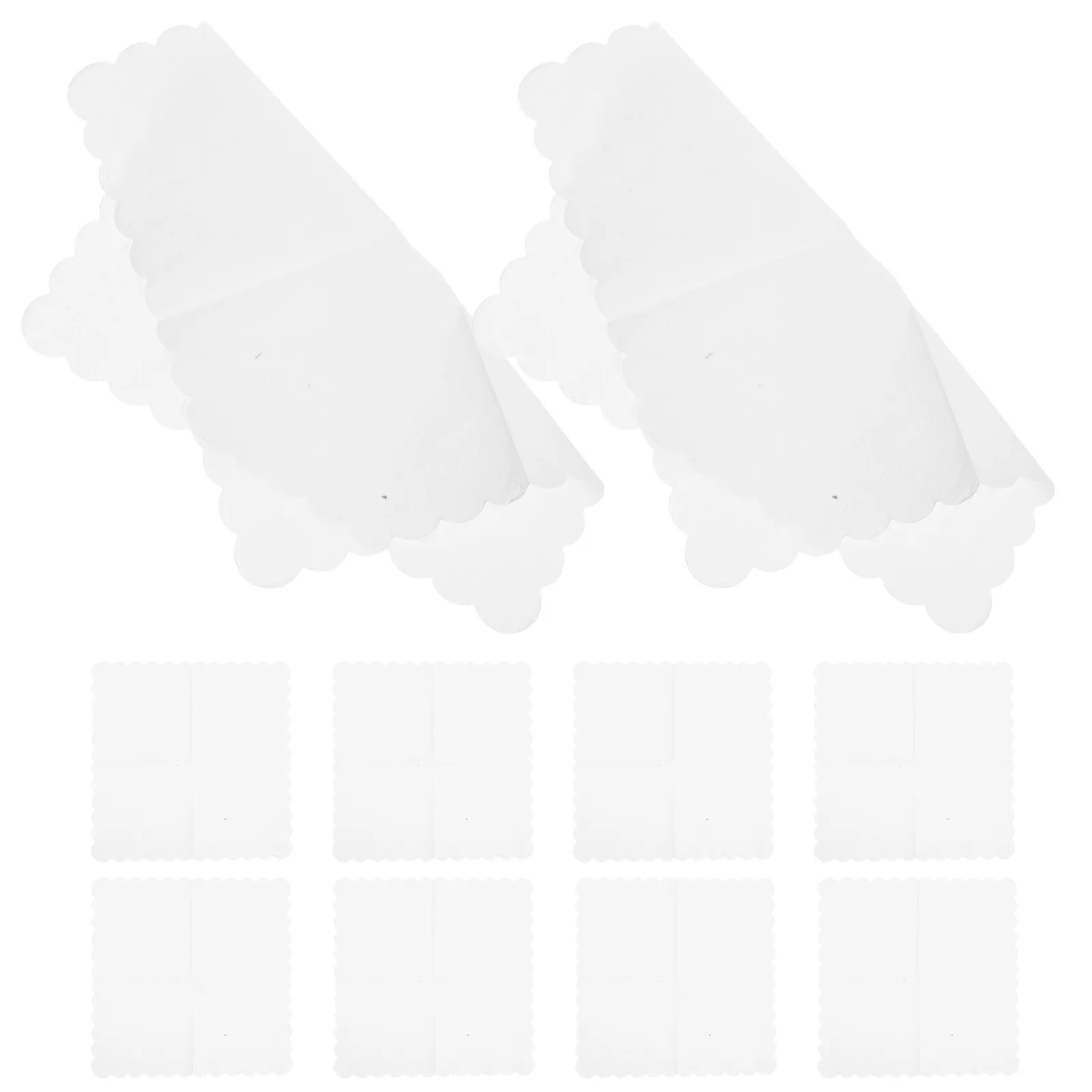 100Pcs Elegant Scalloped Edge Disposable Guest Towels White Paper Napkins for Parties Weddings Engagements Holidays Spring