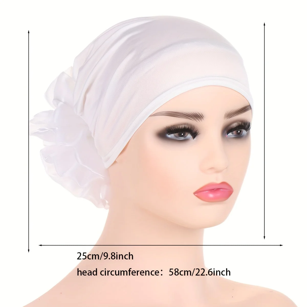 Elegant Plate Flower Turban Hat Candy Color Head Wraps Headscarf Breathable Elastic Beanies Chemo Cap For Women