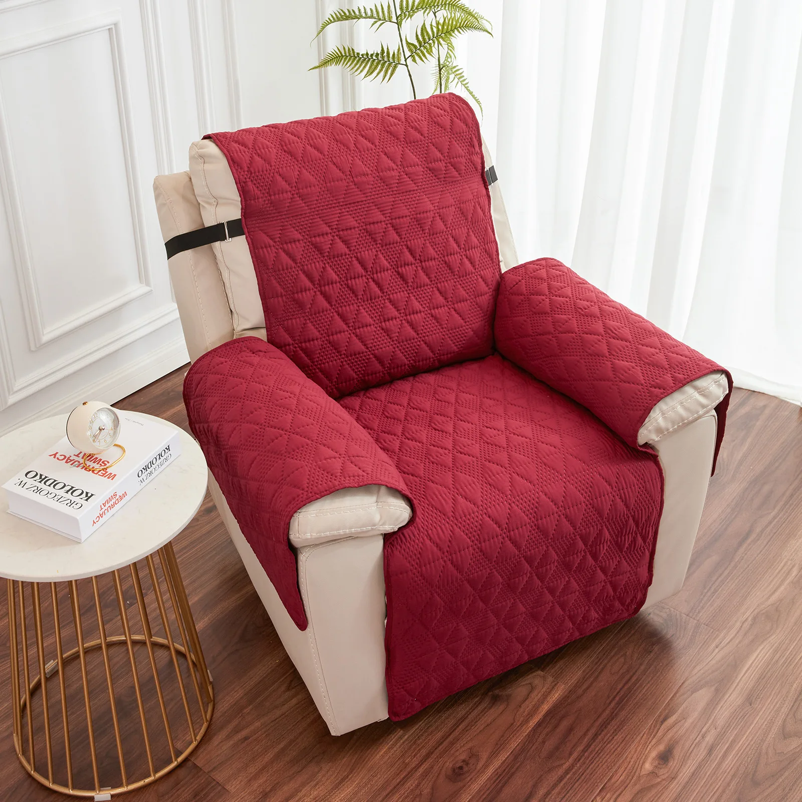 Double-side Waterproof Sofa Cover Anti-Slip Recliner Slipcover Removable Armchair Furniture Protector Quilted Seat Cushion Pads