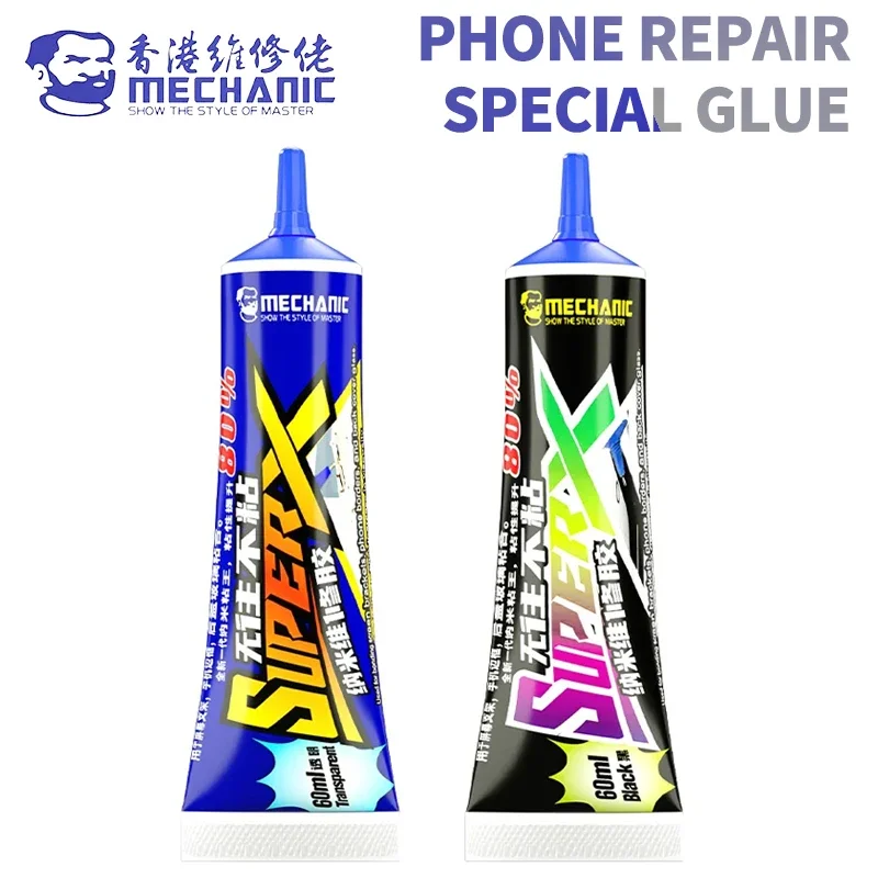 

MECHANIC SUPER X 60ml Mobile Phone Repair Adhesive Nano Glue for Mobile Phone Holder Back Cover Adhesive Repair Sealant Tool