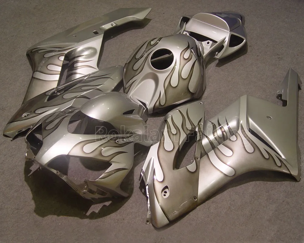 For Honda CBR1000RR Fairings 2004-2005 CBR 1000RR 04 05 Silver  Flame Motorcycle Fairings (Injection Molding)
