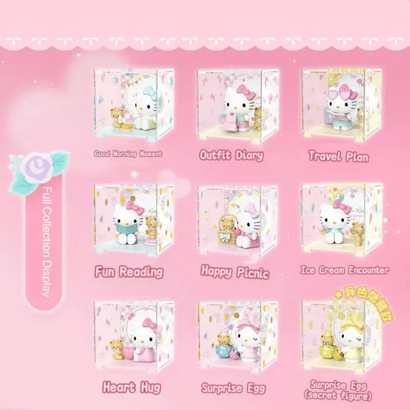 Sanrio Hello Kitty Sweet Playmate Micro Boxes: 9+Secret Styles, Blind/Full Case (No Repeats), Dust-Proof, Cute Decor Blind Boxes