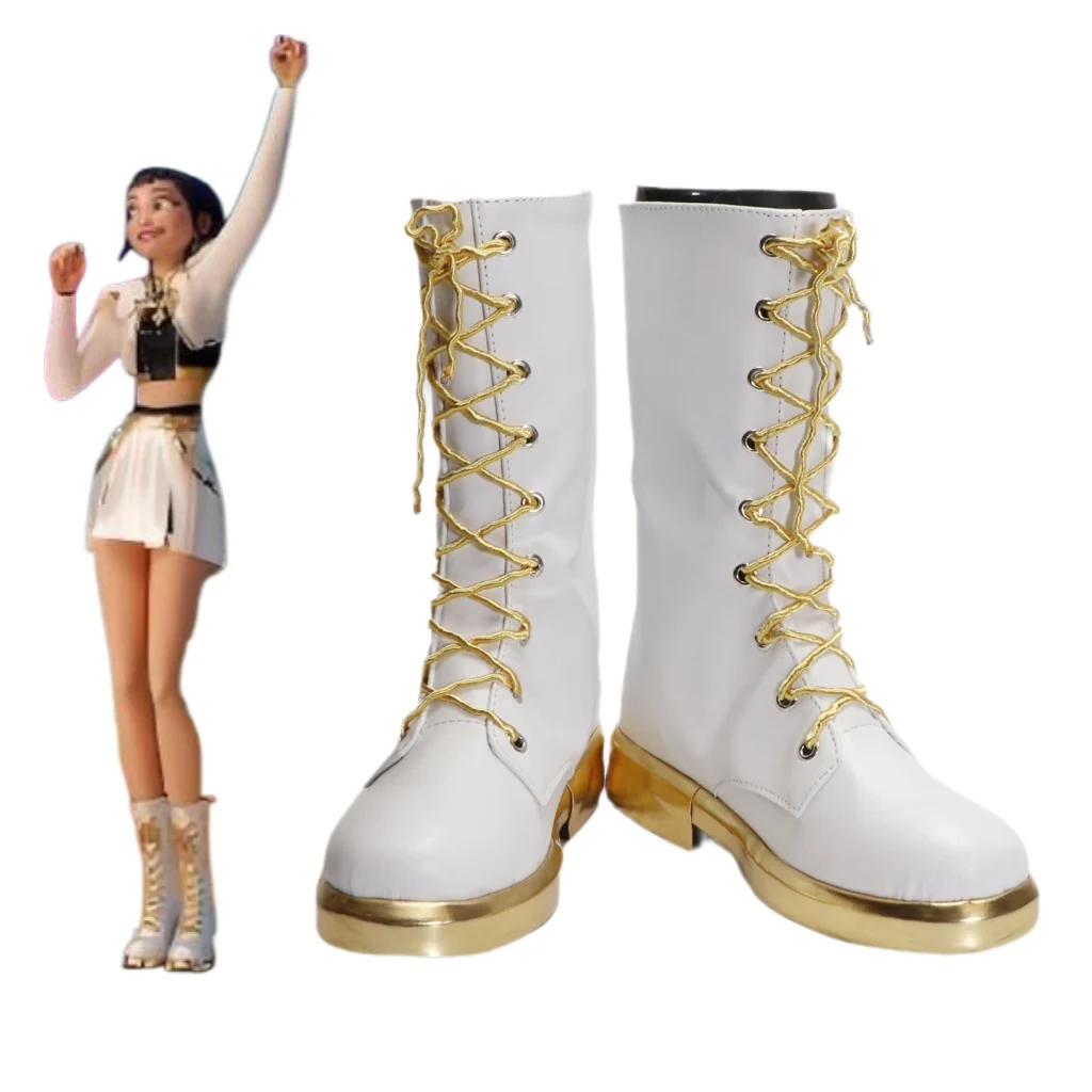 Girls KPop Demon Hunters  Black Golden Costume Shoes Rumi Zoey Mira Cosplay Boots Can Made Adult Kids Boots Shoes
