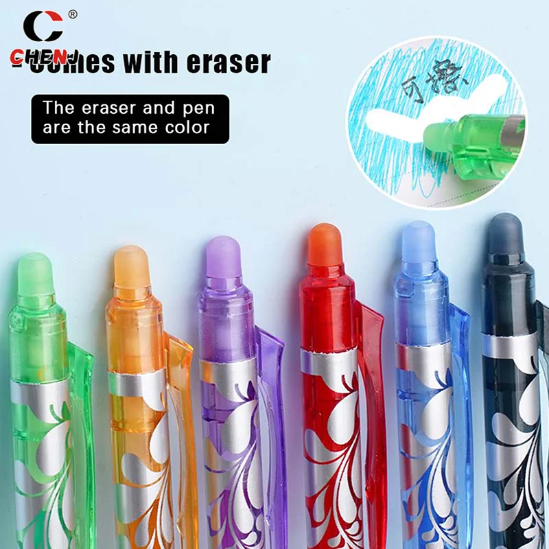 6 Stuks Creatieve Kleurrijke Uitwisbare Gel Pen Multi-Color Persgel Pennen Draagbare Student Briefpapier Kantoorbenodigdheden