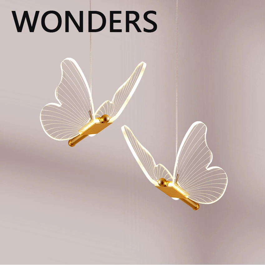 

Butterfly Pendant Lamp Nordic New Bedroom Bedside Pendant Lights Postmodern Bar Dinning Room Decor lighting Home Decors lustre