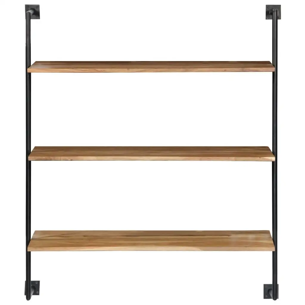 37x13.7x44.4 Acacia Wood Wall Shelf - Stylish & Durable Home Storage Solution