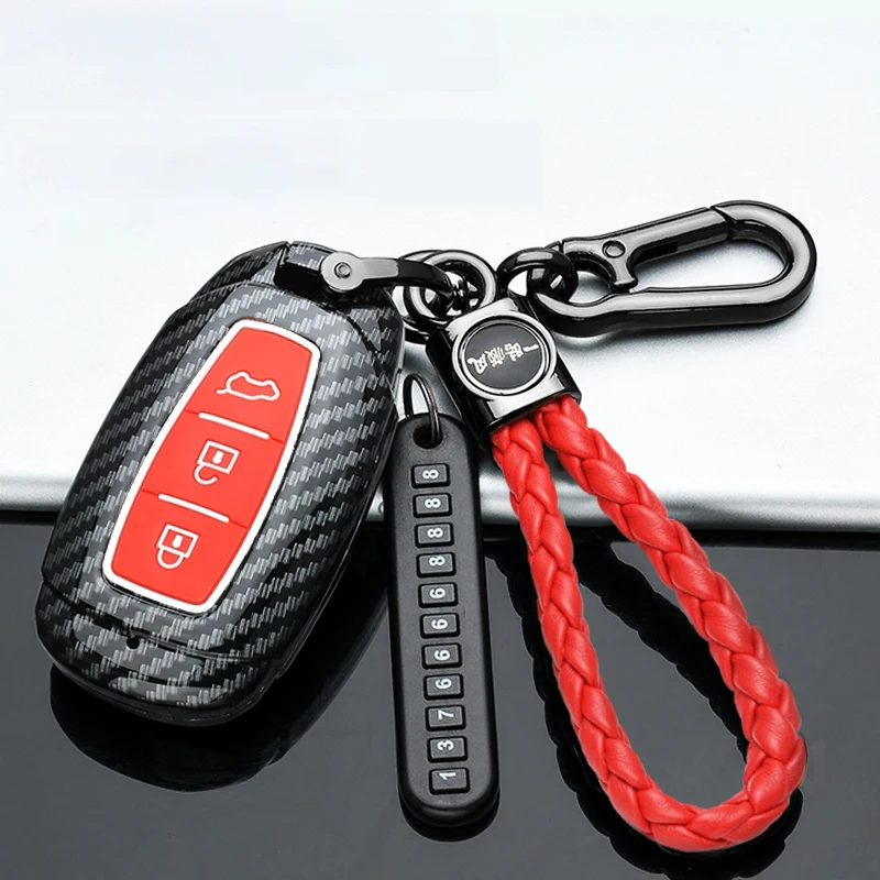 ABS Car Remote Fob Key Case Cover Bag For Hyundai i30 i30N Veloster Palisade Grandeur IG Venue 2017-2019 2020 2021 Accessories