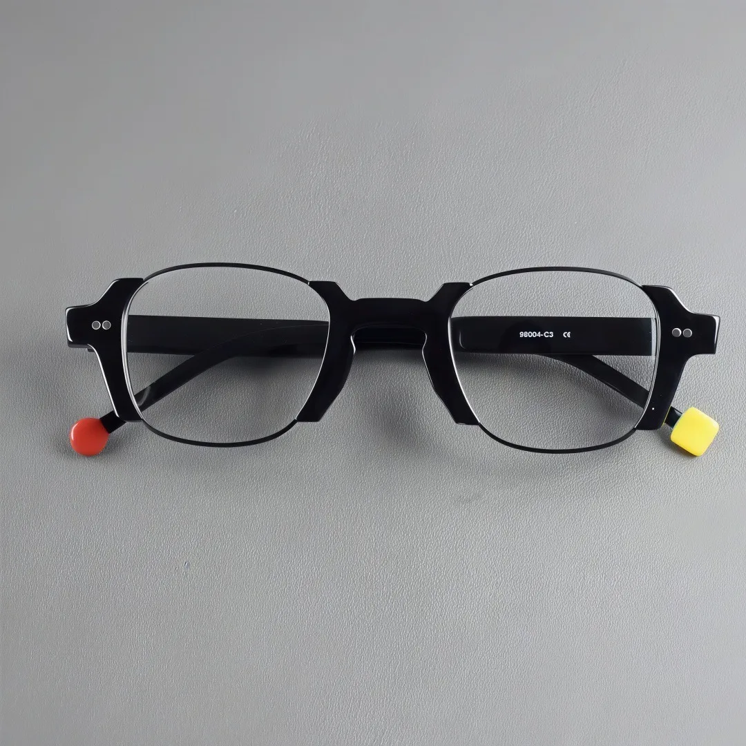 

Y.BBY-X Acetate Eyeglass Frames Colorful Striped Retro Square Optical Frames for Daily & Casual Fashion Eyeglasses