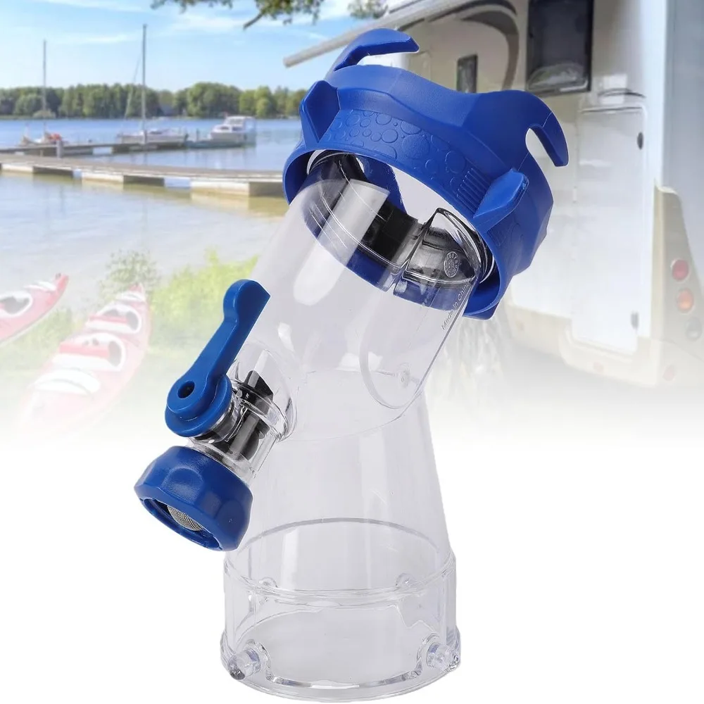 45 Degree Tank Rinser Transparent Window Clear Elbow Sewer Hose Adapter Plastic Construction Backflow Preventer