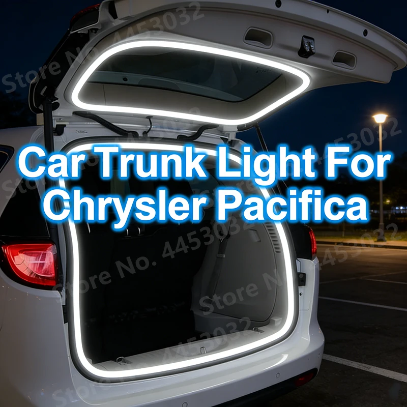 White Car Trunk Light Bright For Chrysler Pacifica LED Auto-Sensing Interior Flexible Atmosphere Light Strip 12V 4M  No Drilling