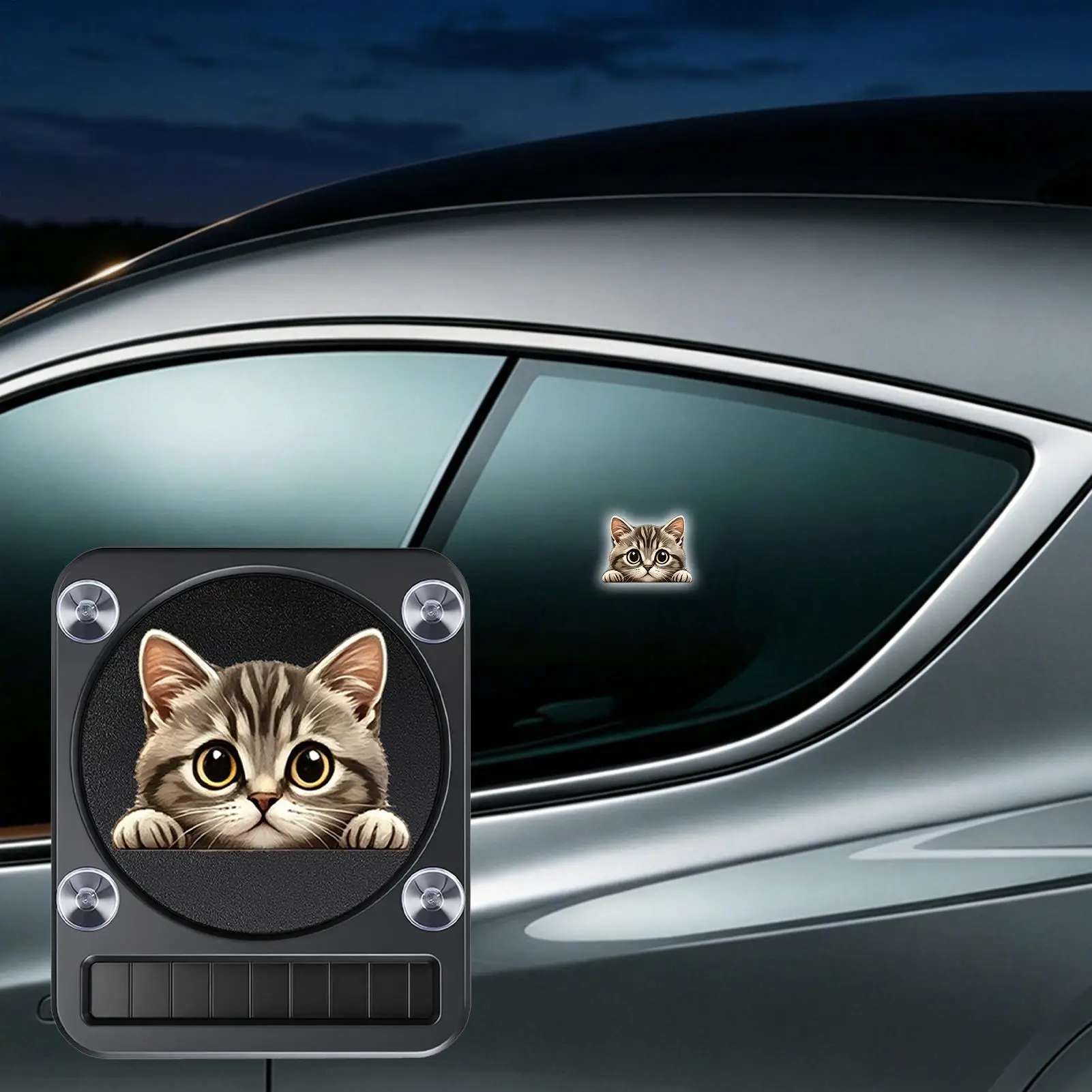 LED Ambient Lighting Car Solar Rechargeable Cute Cat Multi-Mode Bright Warning Ambient Lighting Car Accessories For Sedan SUV RV