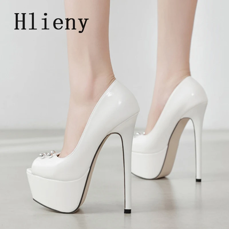 

Hlieny Sexy Nightclub Platform Pumps Women High Heels Peep Toe Party Bride Wedding Sandals Banquet Stripper Shoes Size 35-42