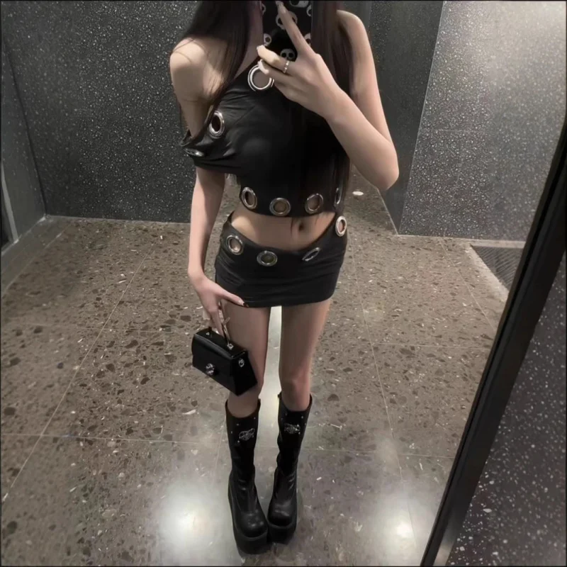 Jaded London Spicy Girl Heavy Work Hollow out oulder Bared ort Dr Women's Sexy Bodycon Skirt Spring Summer New Sle