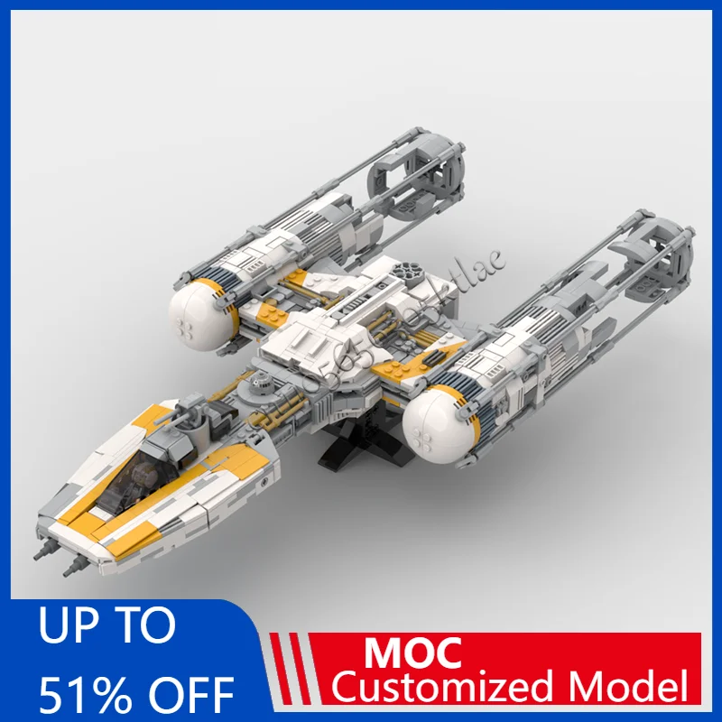 

1914PCS Y-Wing Starfighter Space War Series MOC SpaceShip Battle Model Custom Puzzles Architecture DIY Assembly Model Toys Gifts