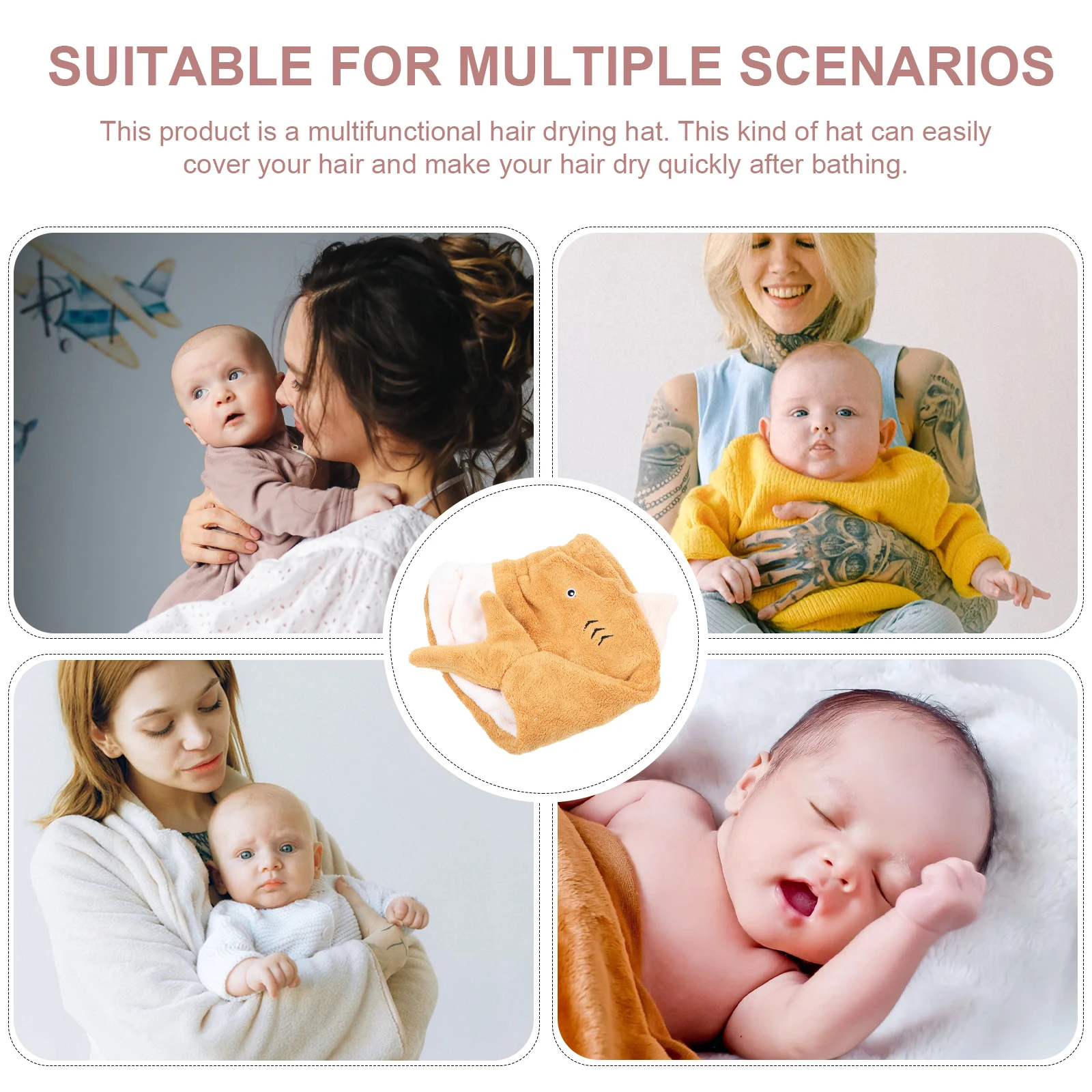 

Bath Hair Drying Hat Coral Fleece Quick Dry Towel Wrap for Girls Women Soft Material No Hair Damage Cartoon Bath Absorbent Hat