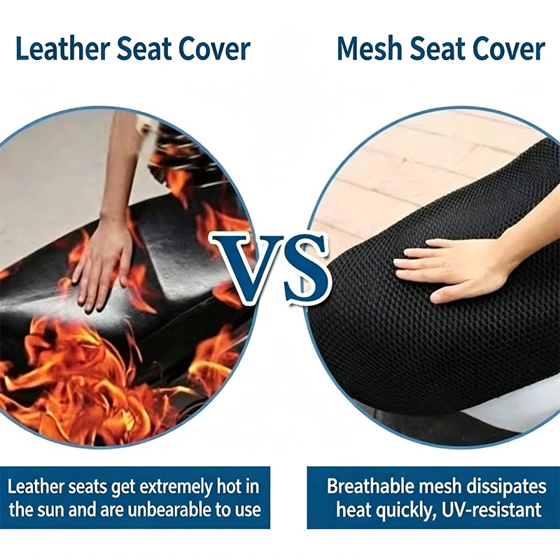 1pc Breathable Summer Cool 3D Mesh Motorcycle Moped Motorbike Scooter Seat Covers Cushion Anti-Slip Cover Grid Protection Pad