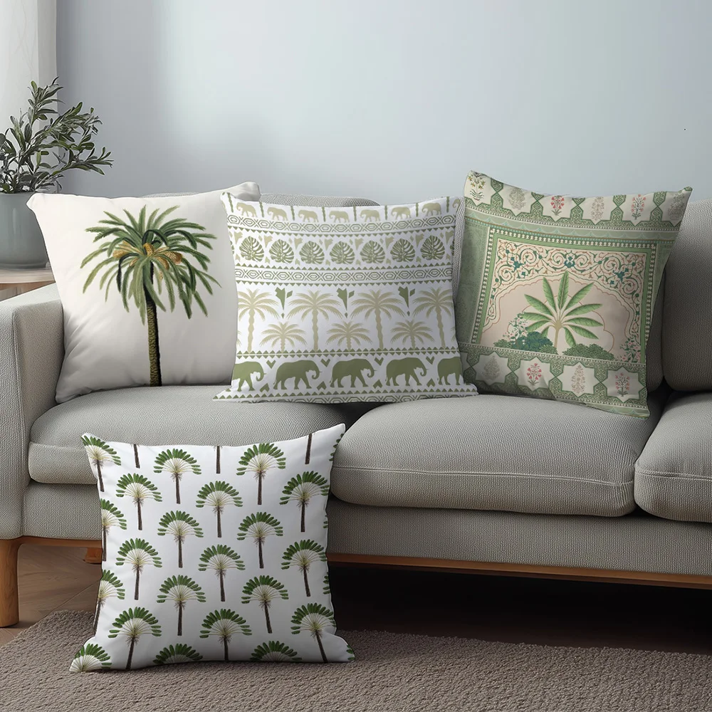 One Pc Boho Moroccan Palm Tree Print Decorative Throw Pillow Cover Home Farmhouse Outdoor Decoration Cushion Cover