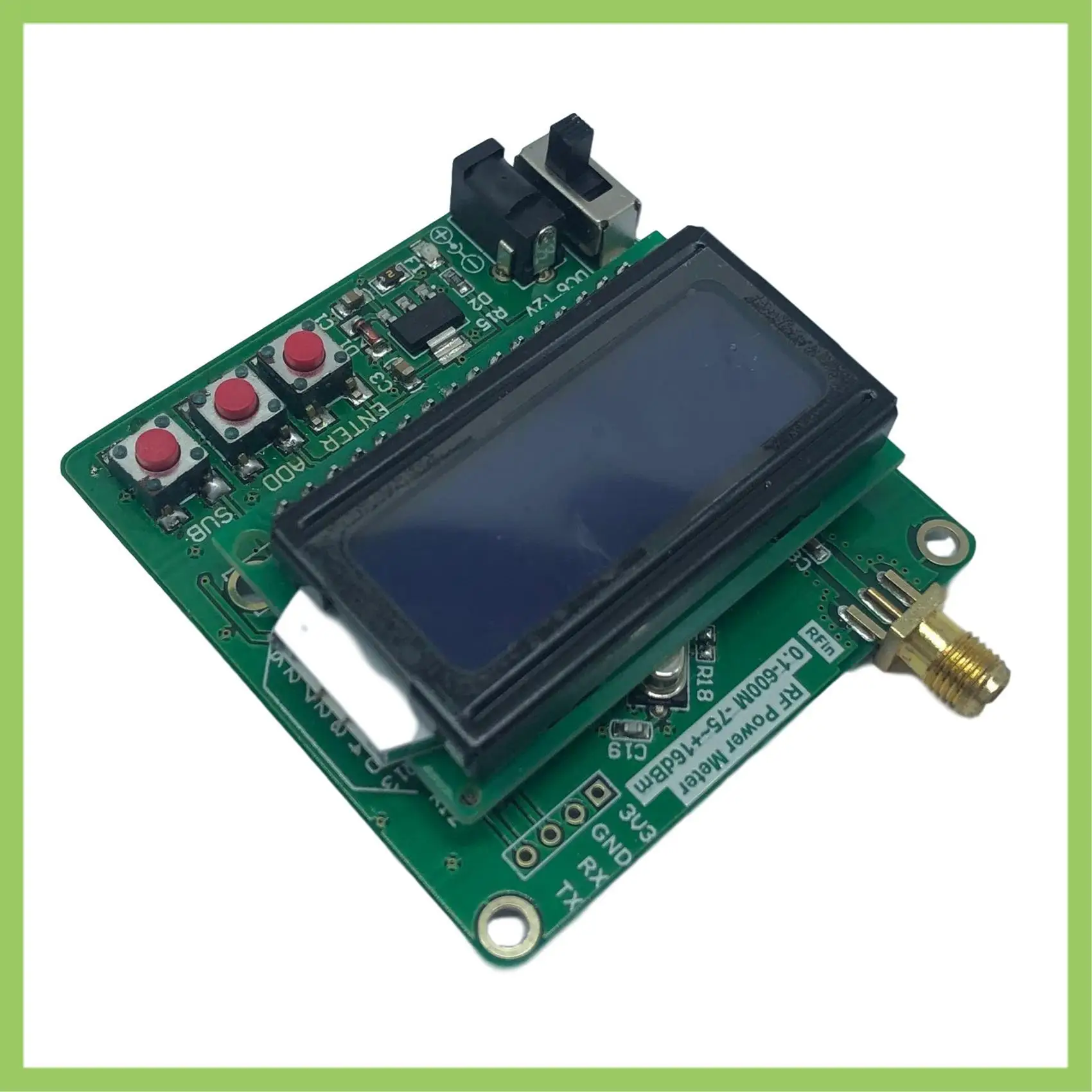 Detektor Meter Daya RF Sinyal Wattmeter Digital -60 Hingga -5Dbm Modul Kekuatan Sinyal