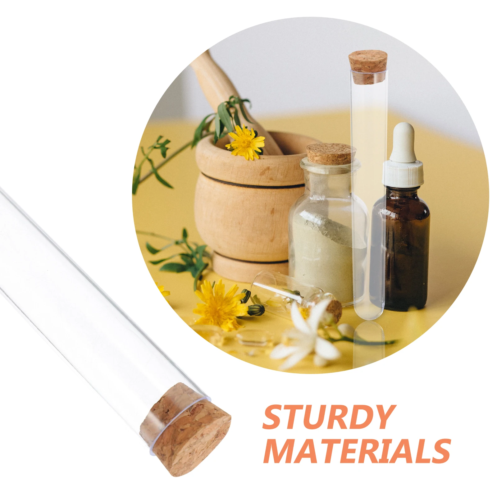 

25 Pcs Tube Tubes Storage with Caps Wedding Lab Empty Lids Short Small Clear Vials Stopper