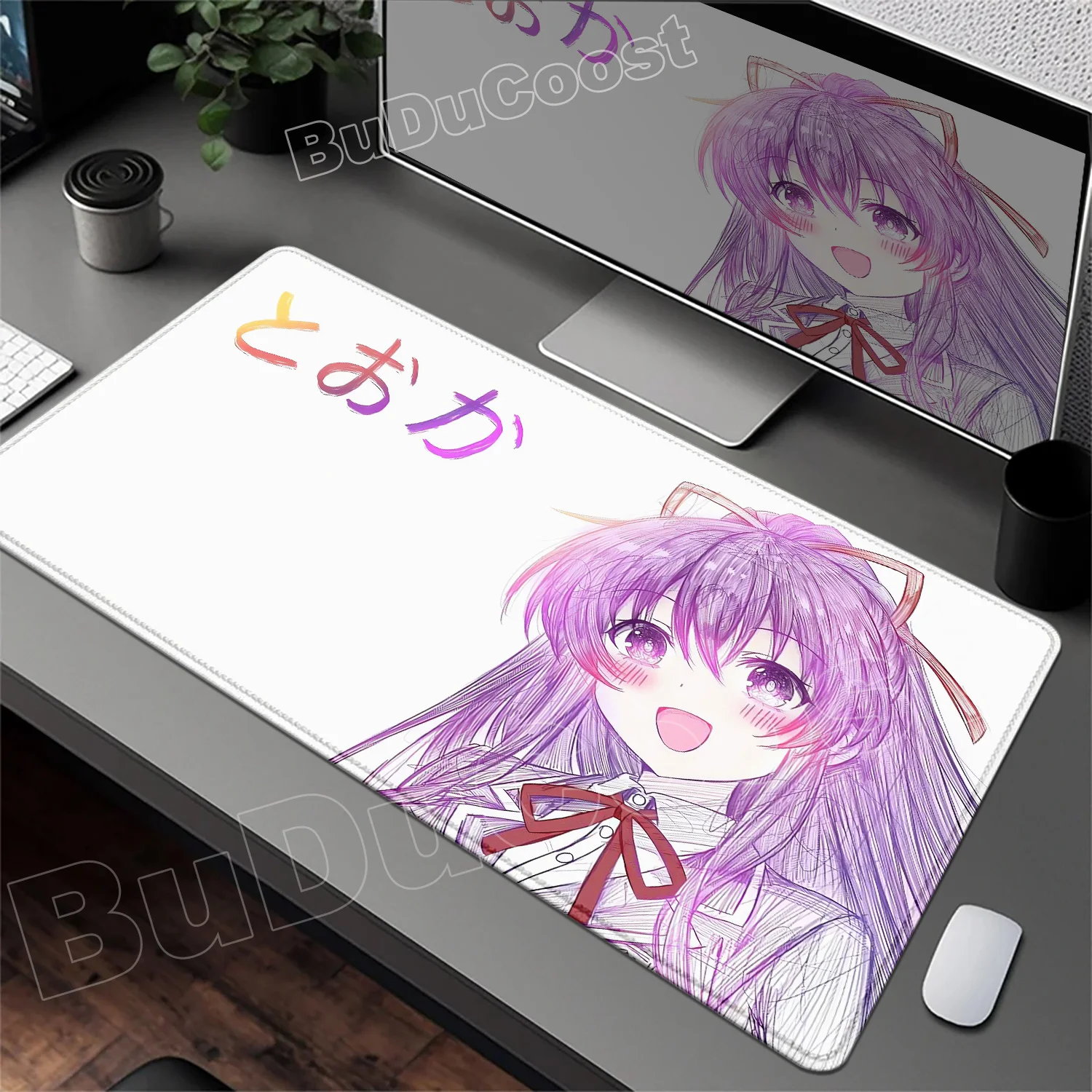 HD خط الرسم Tohka Yatogami أنيمي فتاة ماوس الوسادة تاريخ الألعاب الكبير لوحة الماوس الحية تصميم LockEdge لوحة مفاتيح الكمبيوتر حصيرة مكتبية